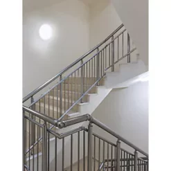 Luceco Sierra Indoor Dome LED Bulkhead With Microwave Sensor White 15W 1200lm -LightPro Shop 112KJ A3