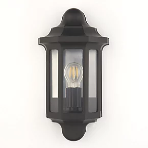 LAP Outdoor Half Lantern Wall Light Satin Black 2 LAP Outdoor Half Lantern Wall Light Satin Black - Image 2
