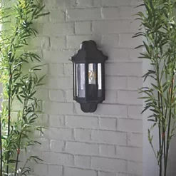 LAP Outdoor Half Lantern Wall Light Satin Black 6 LAP Outdoor Half Lantern Wall Light Satin Black -LightPro Shop 148PG A2