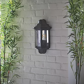 LAP Outdoor Half Lantern Wall Light Satin Black 3 LAP Outdoor Half Lantern Wall Light Satin Black - Image 3