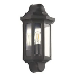 LAP Outdoor Half Lantern Wall Light Satin Black