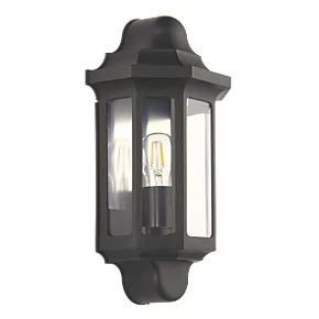 LAP Outdoor Half Lantern Wall Light Satin Black 1 LAP Outdoor Half Lantern Wall Light Satin Black
