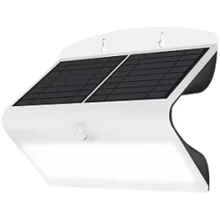 Luceco LEXS80W40-01 Outdoor LED Solar Wall Light With PIR Sensor White 800lm