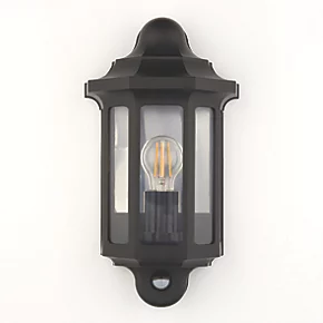 LAP Outdoor Half Lantern Wall Light With PIR Sensor Satin Black 2 LAP Outdoor Half Lantern Wall Light With PIR Sensor Satin Black - Image 2