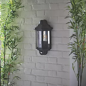 LAP Outdoor Half Lantern Wall Light With PIR Sensor Satin Black 3 LAP Outdoor Half Lantern Wall Light With PIR Sensor Satin Black - Image 3