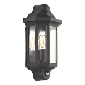 LAP Outdoor Half Lantern Wall Light With PIR Sensor Satin Black 1 LAP Outdoor Half Lantern Wall Light With PIR Sensor Satin Black
