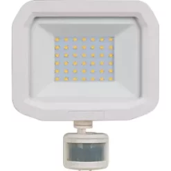 Luceco Castra Outdoor LED Floodlight With PIR Sensor White 30W 3150lm -LightPro Shop 175KJ A1