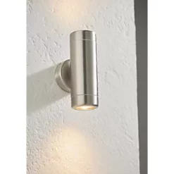 Barracuda Outdoor Up & Down Wall Light Brushed Stainless Steel -LightPro Shop 19005 A3