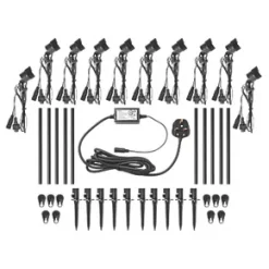 Decca Outdoor LED Spike Light Kit Black 6W 280lm 10 Pack -LightPro Shop 1979X A2