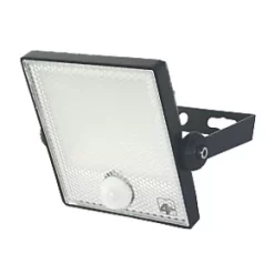 4lite Outdoor LED Floodlight With PIR Sensor Black 10W 885lm 2 Pack