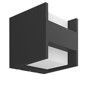 Philips Hue Fuzo Outdoor LED Square Wall Light Black 9.1W 1160lm 1 Philips Hue Fuzo Outdoor LED Square Wall Light Black 9.1W 1160lm