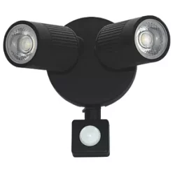 Luceco Outdoor LED Wall Light With PIR Sensor Black 10W 720lm