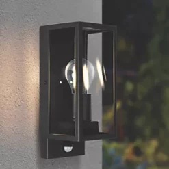 Luceco Outdoor LED Decorative External Wall Lantern With PIR & Photocell Sensor Black 7W 810lm -LightPro Shop 306PV A5