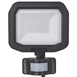 Luceco Castra Smart Outdoor LED Floodlight With PIR Sensor Black 20W 2000lm -LightPro Shop 347KJ A1