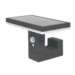 4lite Outdoor LED Solar Wall Light With PIR Sensor Graphite 230lm