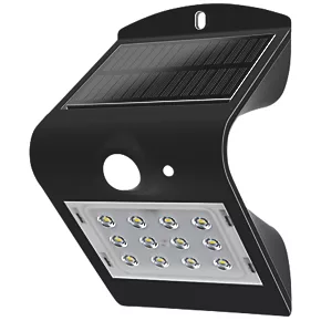 Luceco LEXS22B40-01 Outdoor LED Solar Wall Light With PIR Sensor Black 220lm 1 Luceco LEXS22B40-01 Outdoor LED Solar Wall Light With PIR Sensor Black 220lm