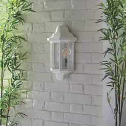 LAP Outdoor Half Lantern Wall Light Matt White -LightPro Shop 495PG A2