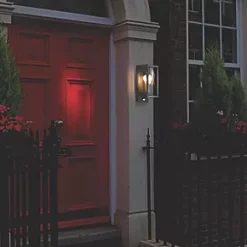 Luceco Outdoor LED Decorative External Wall Lantern With PIR & Photocell Sensor Slate Grey 7W 810lm -LightPro Shop 522PV A5