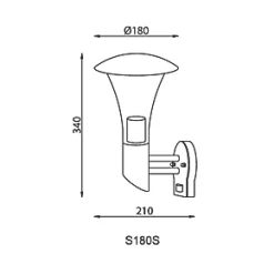 Outdoor Cone Wall Light With PIR Sensor Stainless Steel Effect -LightPro Shop 55344 A2