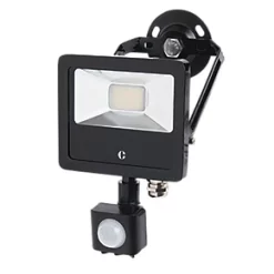Collingwood Outdoor LED Colour-Switch Floodlight With PIR Sensor Black 10W Up to 1300lm
