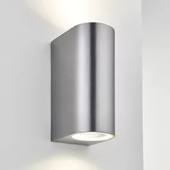 LAP Outdoor Up & Down Wall Light Brushed Aluminium -LightPro Shop 584JK A5