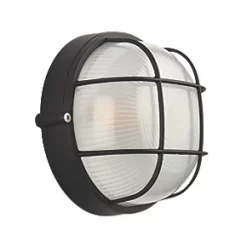 LAP Napoli Indoor & Outdoor Round Caged Bulkhead Black