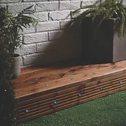 LAP Apollo Blue 15mm Outdoor LED Deck Light Kit Polished Stainless Steel 2.6W 10 x 0.8lm 10 Pack -LightPro Shop 600FX A3