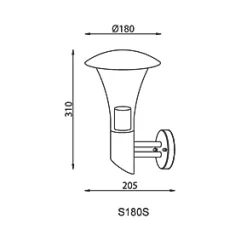 S083 Outdoor Cone Wall Light Stainless Steel Effect -LightPro Shop 64890 A3