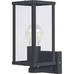 Luceco Outdoor LED Arm-Hung Decorative Wall Lantern Black 7W 810lm