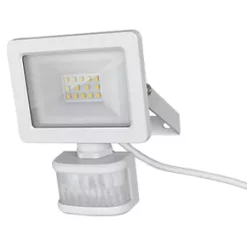 LAP Weyburn Outdoor LED Floodlight With PIR Sensor White 10W 1000lm