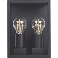 Luceco Outdoor LED Flush-Mounted Decorative Wall Lantern Black 7W 810lm -LightPro Shop 670PV A1