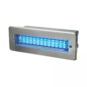 Dakota Outdoor Blue LED Brick Light Brushed Stainless Steel 2W 1 Dakota Outdoor Blue LED Brick Light Brushed Stainless Steel 2W