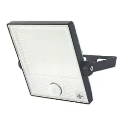 4lite Outdoor LED Floodlight With PIR Sensor Black 20W 1581lm 2 Pack