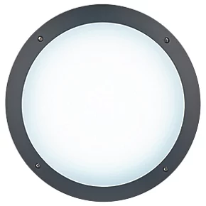 Seran Outdoor Round LED Bulkhead Matt Black 12W 1000lm 2 Seran Outdoor Round LED Bulkhead Matt Black 12W 1000lm - Image 2