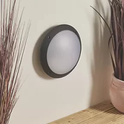 Seran Outdoor Round LED Bulkhead Matt Black 12W 1000lm 8 Seran Outdoor Round LED Bulkhead Matt Black 12W 1000lm -LightPro Shop 707PG A3