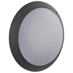 Seran Outdoor Round LED Bulkhead Matt Black 12W 1000lm 1 Seran Outdoor Round LED Bulkhead Matt Black 12W 1000lm