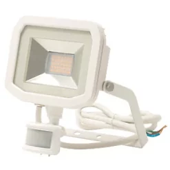 Luceco Guardian Indoor & Outdoor LED Floodlight With PIR Sensor White 15W 1200lm