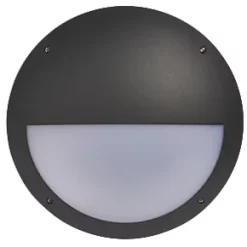 Outdoor Round LED Bulkhead Matt Black 12W 1000lm 6 Outdoor Round LED Bulkhead Matt Black 12W 1000lm -LightPro Shop 887PP A2
