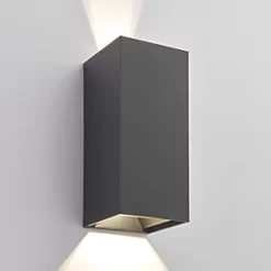 LAP Outdoor LED Adjustable Up & Down Wall Light Matt Black 12.5W 610lm -LightPro Shop 908JK A4