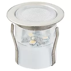 LAP Coldstrip 30mm Outdoor Blue LED Recessed Deck Light Kit Brushed Chrome 4.4W 10 Pack -LightPro Shop 9287X A2