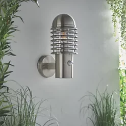 LAP Shutter Outdoor Wall Light With PIR Sensor Brushed Stainless Steel -LightPro Shop 930PG A4