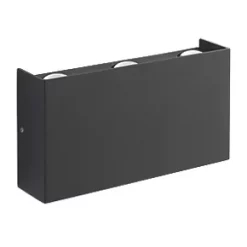 LAP Outdoor LED Tri-Light Up & Down Wall Light Textured Black 7.5W 550lm