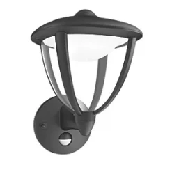 Philips Robin Outdoor LED Wall Lantern with PIR Black 4.5W 430lm