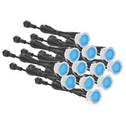 Aurora M-Lite 30mm Outdoor LED Deck Light Kit Stainless Steel 7.2W 144lm 12 Pack